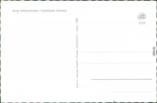 Ansichtskarte Gößweinstein Schloss Gößweinstein 1963