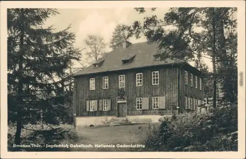 Ansichtskarte Ilmenau Jagdschloss Gabelbach 1955