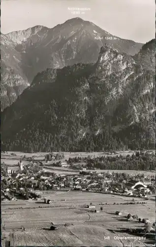 Ansichtskarte Oberammergau Panorama-Ansicht mit Kofel und Notkarspitze 1964