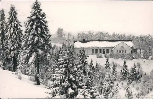 Ansichtskarte Schmiedefeld (Rennsteig) Kulturhaus im Winter 1967