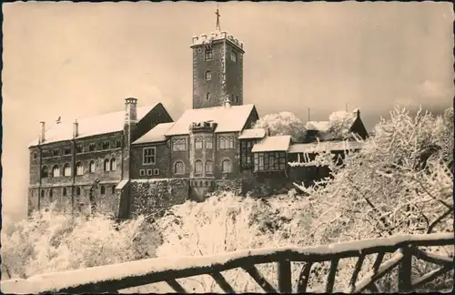 Ansichtskarte Ansichtskarte Eisenach Wartburg im Wintergewand g1959