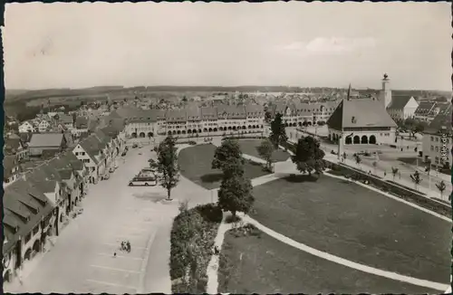 Ansichtskarte Freudenstadt Marktplatz mit Stadthaus 1955