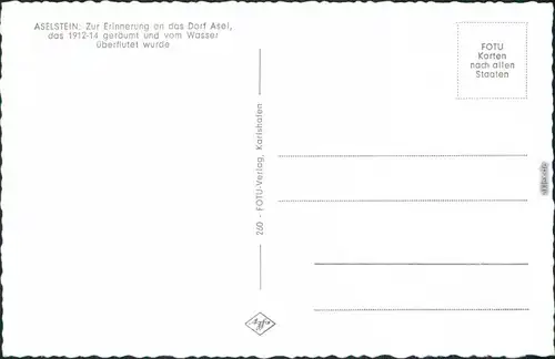 Asel-Vöhl Aselstein (Edersee) - Zur Erinnerung an das Dorf Asel 1969