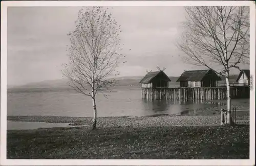 Ansichtskarte Unteruhldingen Pfahlbaumuseum - Pfahlbauten im Bodensee 1930