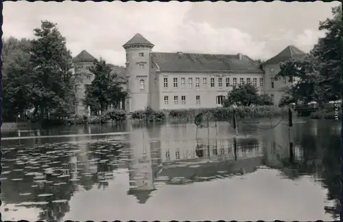 Ansichtskarte Rheinsberg Schloss mit Teichanlage 1961