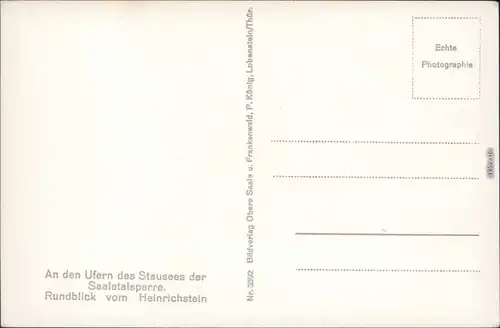 Ansichtskarte Bad Lobenstein Saaletalsperre Heinrichstein (Saale) 1965