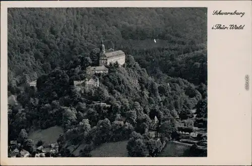 Ansichtskarte Schwarzburg Luftbild vom Schloss Schwarzburg 1958