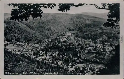 Ansichtskarte Schwarzburg Panorama-Ansicht mit Schloss Schwarzburg 1956
