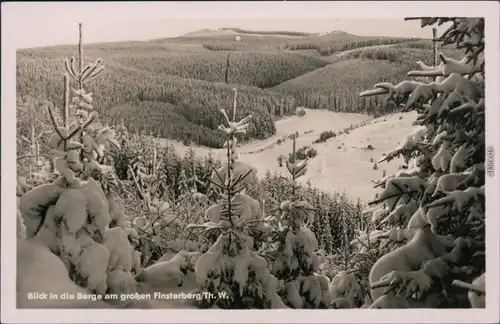Finsterbergen-Friedrichroda Blick in  großen Finsterberg - Winterszene 1954