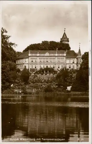 Ansichtskarte Wiesenburg/Mark Schloss Wiesenburg mit Terrassenanlagen 1938