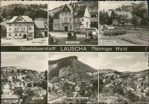 Lauscha Hotel Fridolin, Kulturhaus, Bahnhof, Tierberg, Unterland 1970