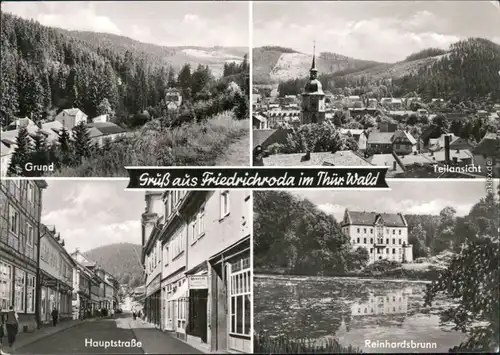 Friedrichroda Panorama-Ansichten, Schloss Reinhardsbrunn, Hauptstraße 1980