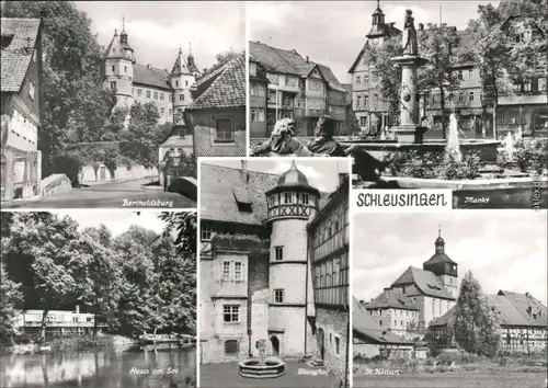 Schleusingen Schloss Bertholdsburg, Markt, See, Burghof, St. Kilian 1982