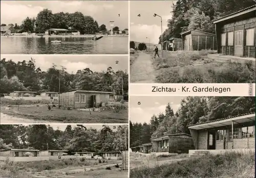 Ansichtskarte Zichtau Waldbad, Feriensiedlung, Jugendcampingzentrum 1980