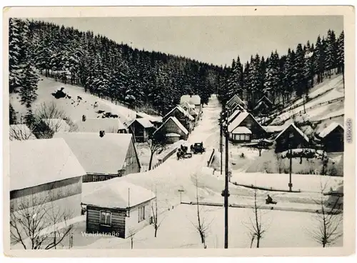 Ansichtskarte Tanne (Harz) Winter - Waldstraße 1950 
