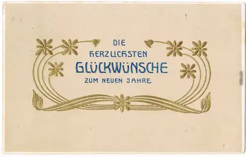 Ansichtskarte  Jugendstil-Ornament - Neujahr 1909 Prägekarte