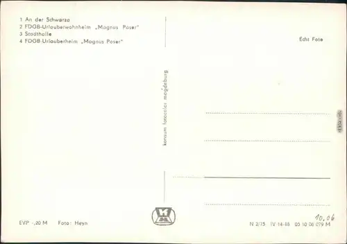 Bad Blankenburg An der Schwarza, FDGB-Urlauberwohnheim Magnus Poser 1975