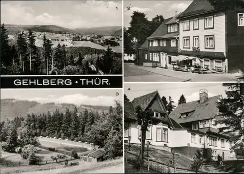 Gehlberg Übersicht, Café Greiner Hauptstraße, Waldbad, FDGB-Erholungsheim  1977