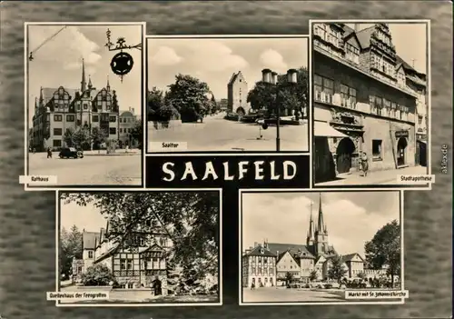Saalfeld (Saale) Saaltor, Stadtrapotheke, Quellenhaus der Feengrotten,  1964