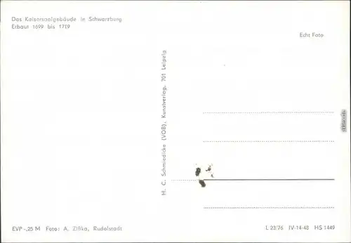 Ansichtskarte Schwarzburg Kaisersaalgebäud 1976