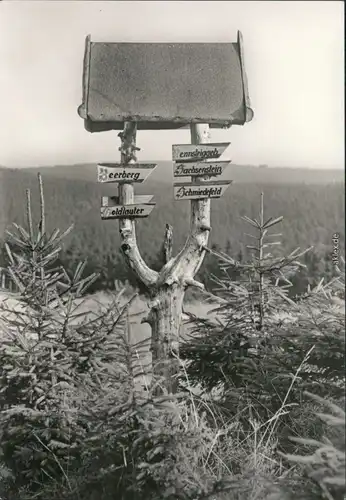 Ansichtskarte Gehlberg Wegweiser im Thür. Wald 1976