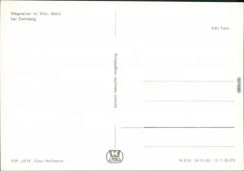 Ansichtskarte Gehlberg Wegweiser im Thür. Wald 1976