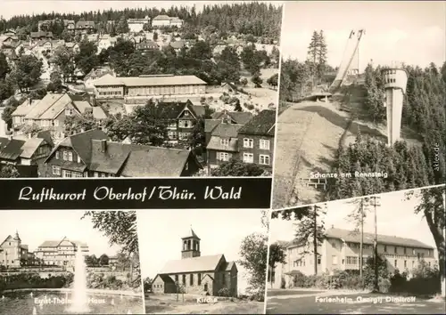 Oberhof (Thüringen) Mehrbild: Stadt, Sprungschanze, Kirche 1970 