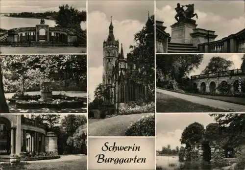 Ansichtskarte Schwerin Burggarten (Schloss) 1970