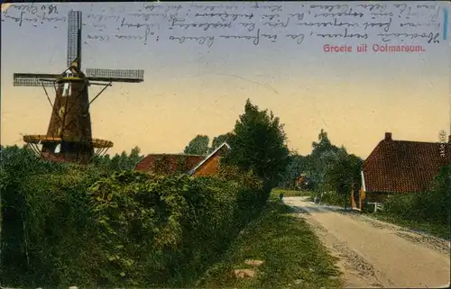 Ansichtskarte Ootmarsum Straßenpartie - Windmühle Overijssel Twente 1913