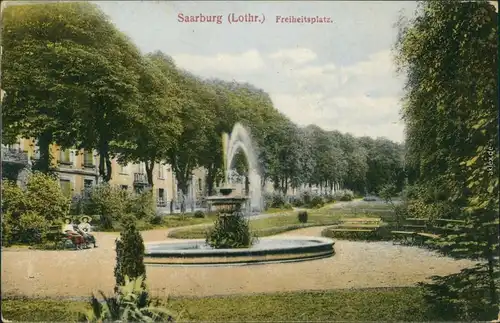 Ansichtskarte Saarburg (Lothringen) Sarrebourg Freiheitsplatz 1915 