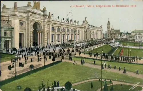 Ansichtskarte Brüssel Bruxelles Le Grand Palais Expo - Sondermarken 1910 