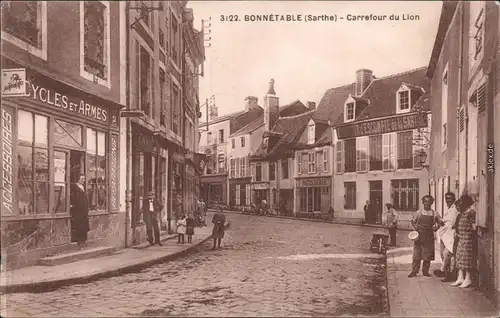 Ansichtskarte Bonnétable Carrefour du Lion Sarthe : Frankreich 1918