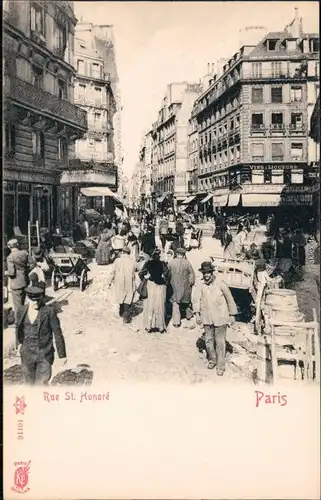 Ansichtskarte Paris Rue St. Honore - belebt CPA 
1906