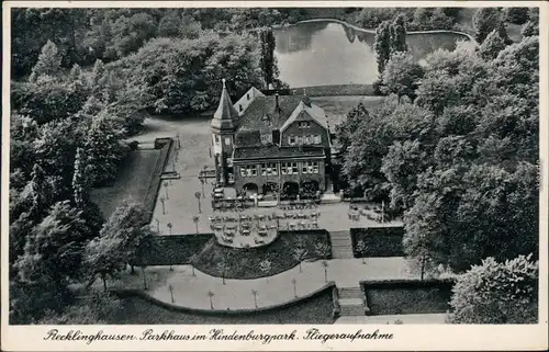 Ansichtskarte Recklinghausen Luftbild: Parkhaus - Hindenburgpark 1934 