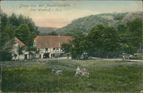 Ansichtskarte Klipphausen Neudeckmühle im Saubachtal 1908 