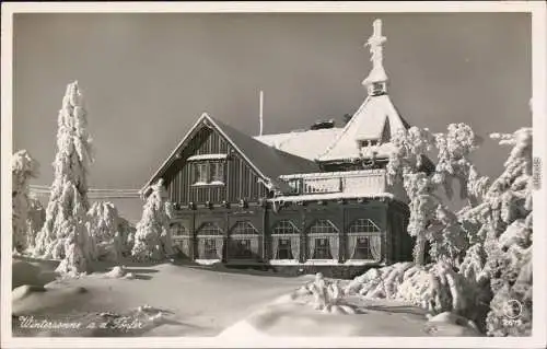 Ansichtskarte Oybin Wintersonne auf dem Töpfer Restauration 1930 