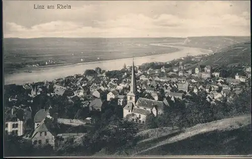 Ansichtskarte Ansichtskarte Linz am Rhein Blick auf die Stadt b Neuwied 1915