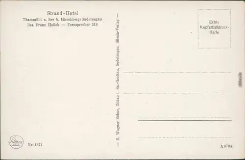 Thammühl Hirschberg am See Staré Splavy Doksy Terrasse des Strandhotels 1929