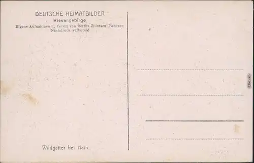 Hain im Riesengebirge-Giersdorf Przesieka Podgórzyn Partie am Wildgatter 1928 