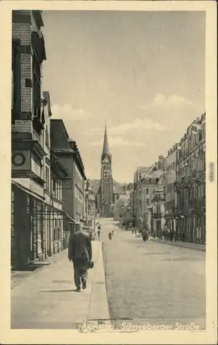 Ansichtskarte Aue (Erzgebirge) Schneebergerstraße 1953 