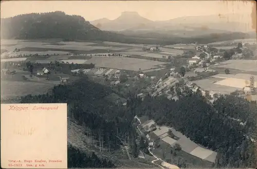 Ansichtskarte Krippen-Bad Schandau Blick auf den Liethengrund 1913 