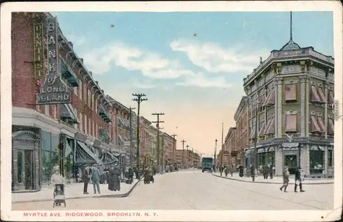 Ansichtskarte Brooklyn Myrtle Ave. (Ridewood) 1925 