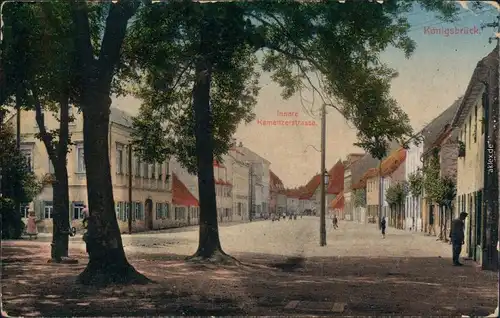 Ansichtskarte Königsbrück Kinspork Innere Kamenzerstrasse 1914 