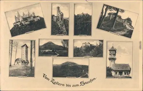 Hohenstaufen-Göppingen Hohenzollern, Lichtenstein, Teck, Rossbergturm uvm. 1916