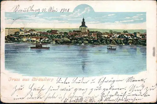 Ansichtskarte Strausberg Blick auf die Stadt 1902 