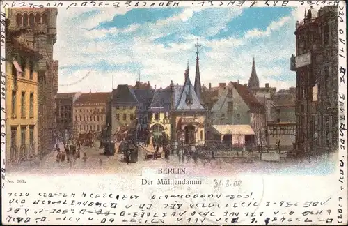 Ansichtskarte Berlin Mühlendamm - Künstlerkarte 1900 