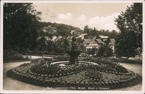 Ansichtskarte Bad Liebenstein Kurpark mit Brunnen 1933