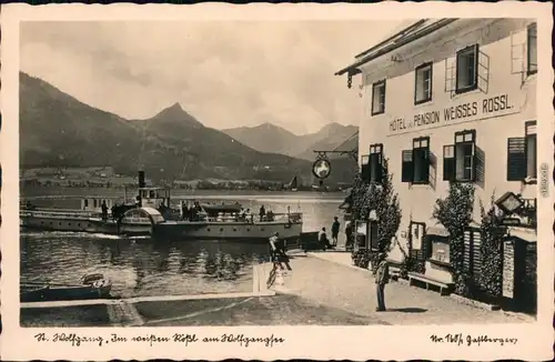 Ansichtskarte Sankt Wolfgang (Salzkammergut) Am weißen Rössl - Dampfer 1930 