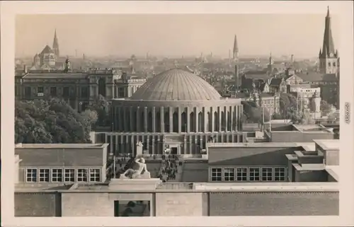 Ansichtskarte Düsseldorf Rheinhalle und Stadt 1930 