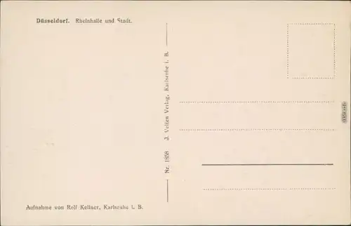 Ansichtskarte Düsseldorf Rheinhalle und Stadt 1930 